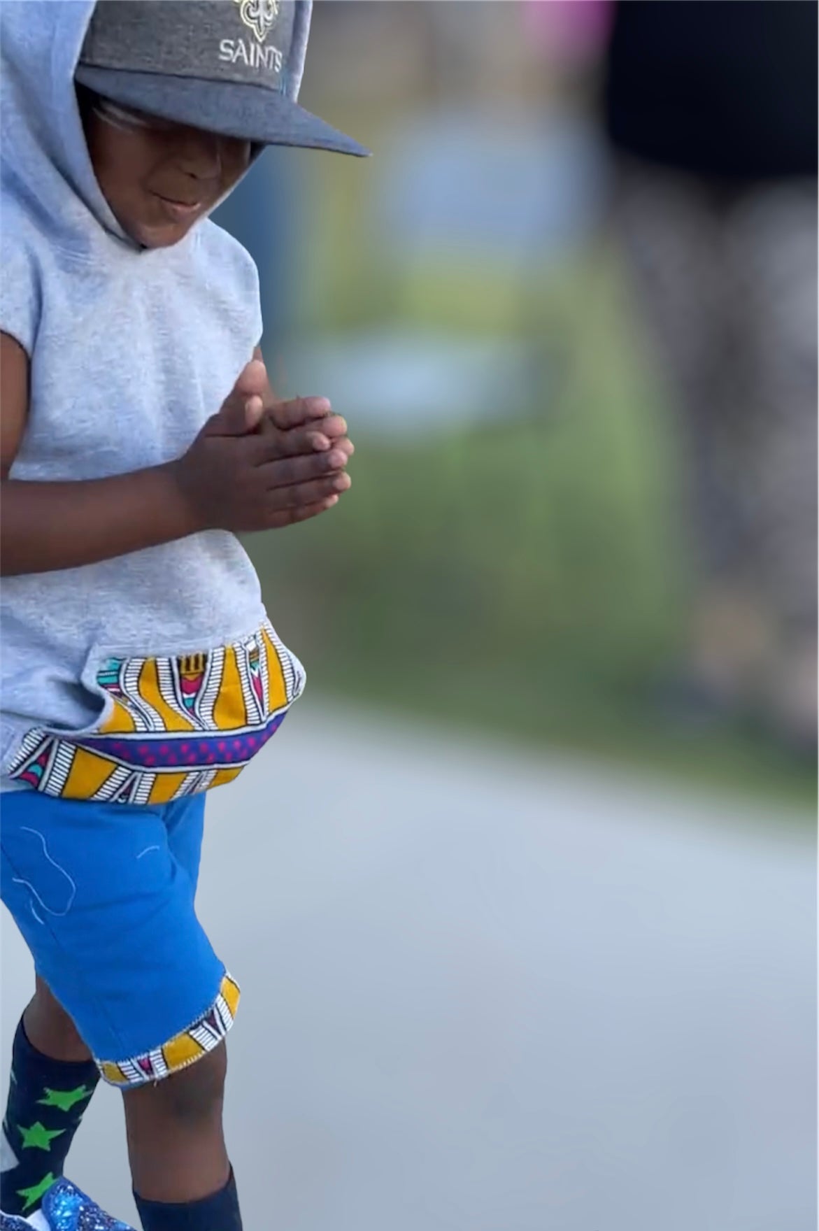 Kids Sleeveless African Print Hoodie Short Set