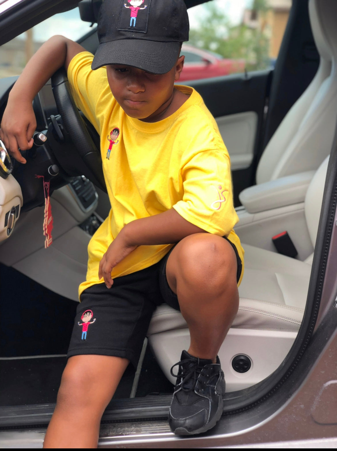 JS Kids Embroidered Jogger Shorts